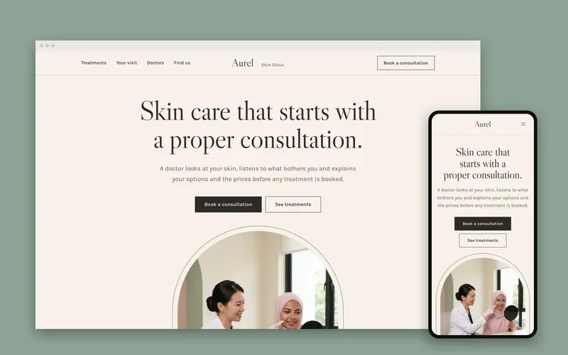 Aesthetic clinic website screenshot