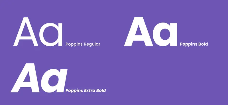 SkyPoly rebrand typography specimen in Poppins Regular, Bold and Extra Bold