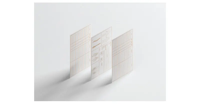 Tit Tar Man record cards with orange line diagrams of the spine, hands and feet